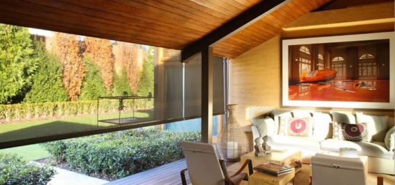 Hand Crank Outdoor Roller Shades for large openings