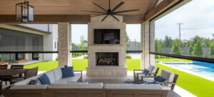 Outdoor Living with motorized shades